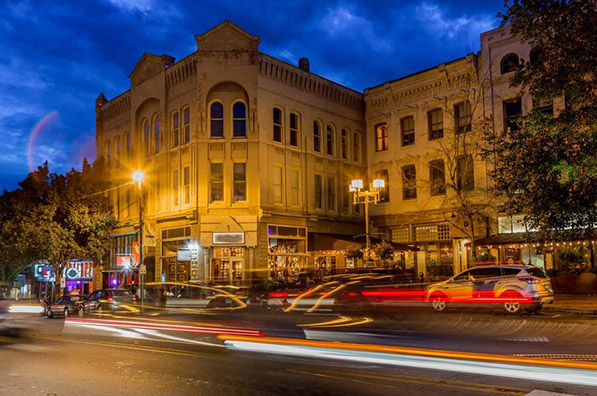 Downtown at night, Asheville NC