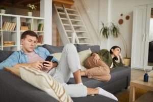 Couple avoid hard conversation